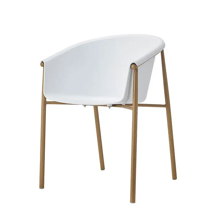 Modern Cheap Price Simple PP White Top Solid Metal Leg Wholesale Plastic Garden Chair
