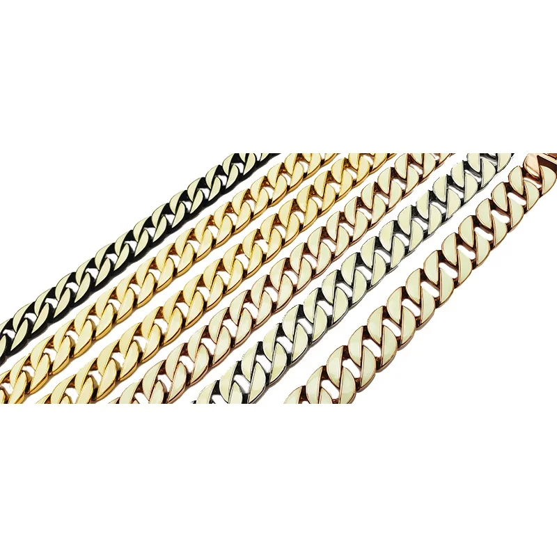New Hot Sale Luxury Gold Stainless Steel Pet Collar 32mm Colourful Glowing Cuban Chain Metal Dog Collar For Bulldogs