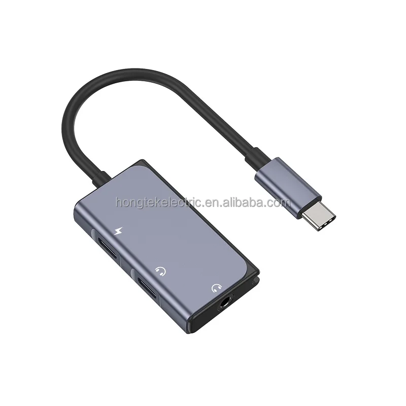 
 3-в-1 USB3.0 C порт адаптер сплиттер к USB PD3.0 быстрое зарядное устройство Jack 3,5 мм Hi-Res цифровой аудио наушники USB C аудио AUX Наушники  