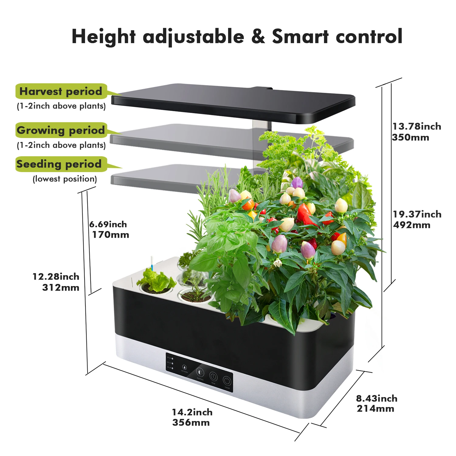 11 Pots LED Full Spectrum Mini Automatic Smart Garden Indoor Hydroponic System with Light