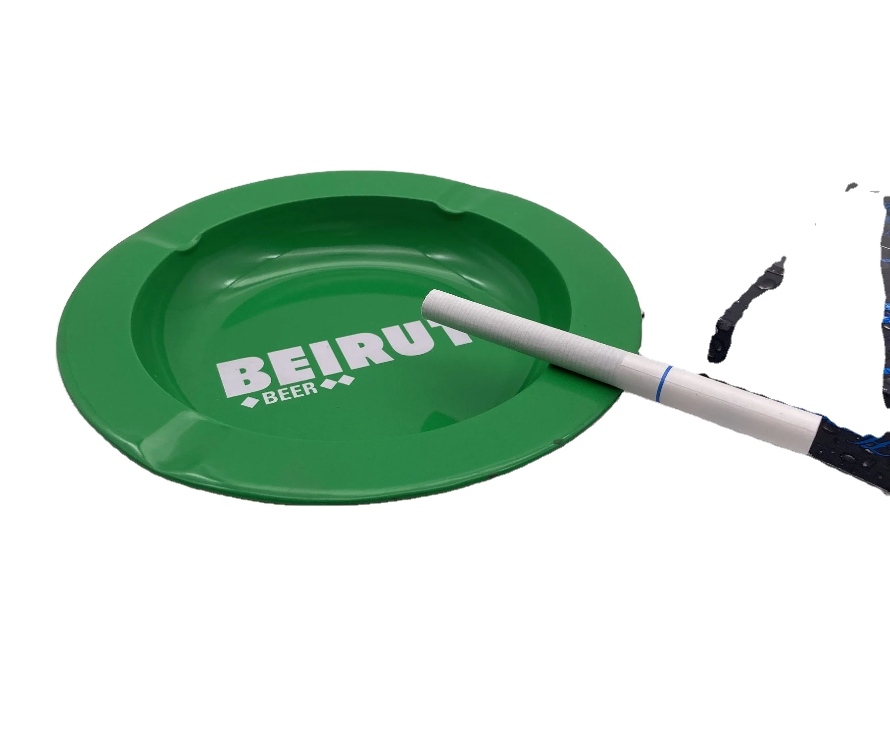 Clearance sale green fashion round ash tray metal tin ashtray
