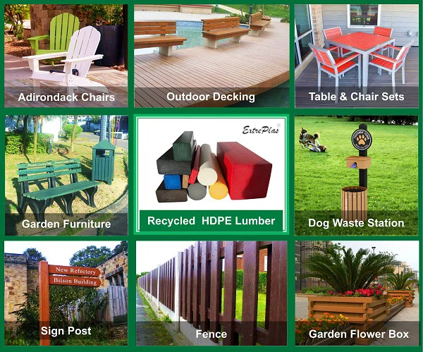 Solid Type High Quality HDPE Recycled Plastic Lumbers Weather Resistance Fully PE Material Lumbers for Outdoor Usage