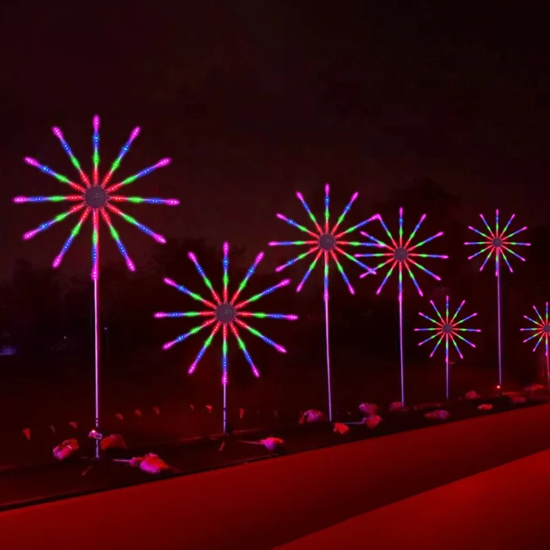 LED Fireworks RGB Meteor Shower Rain Light Snow Falling Raindrop Lights for Wedding Party Holiday Christmas