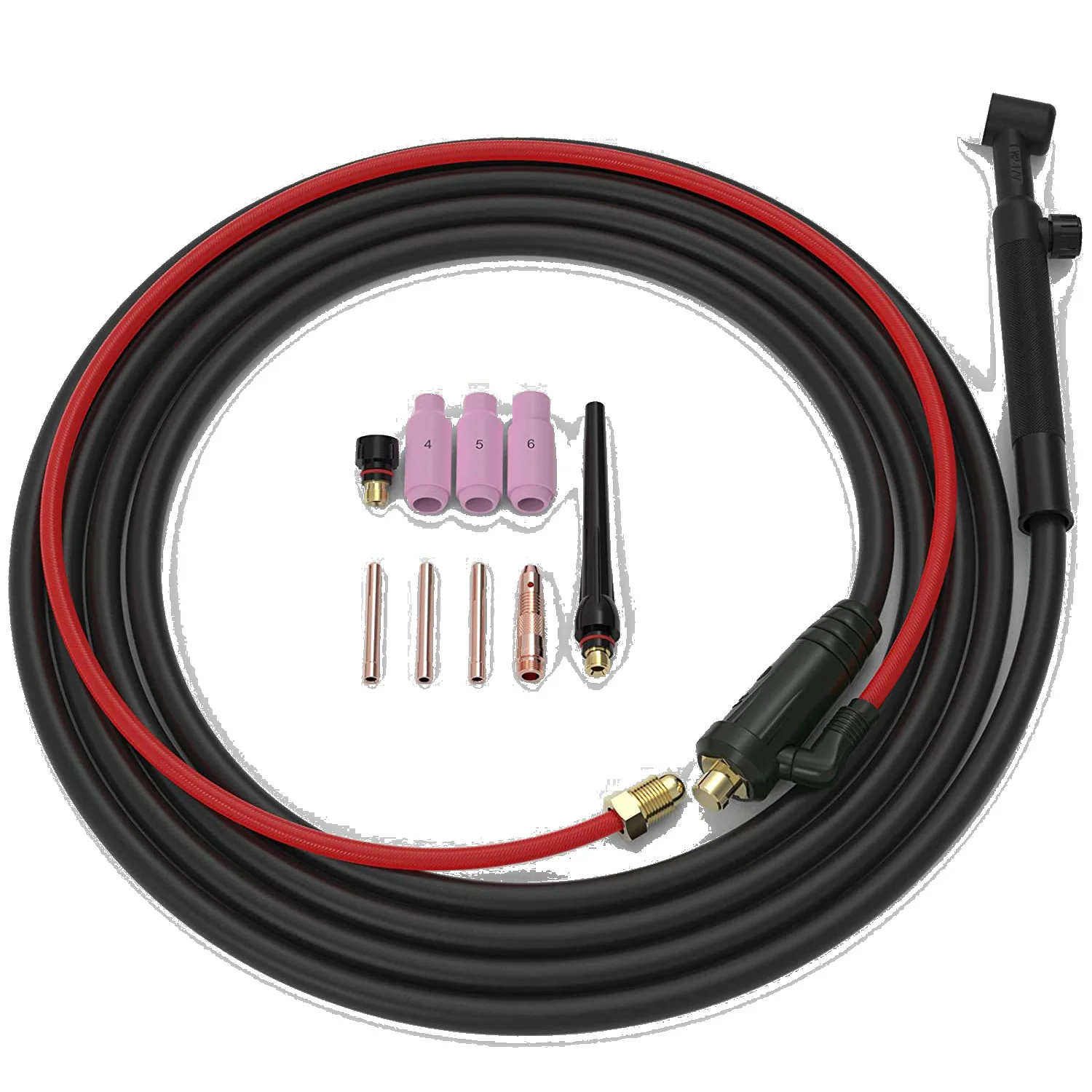 2023 year Tig Welding Torch WP-17FV Gas Valve Head Flexible Head Air Cooled TIG Complete Torch with 12ft Cable