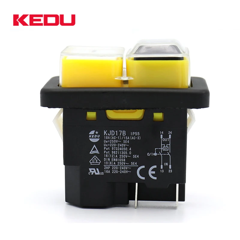 KEDU KJD17B черно-белая кнопка 2NO Pusth кнопочные переключатели магнитный переключатель