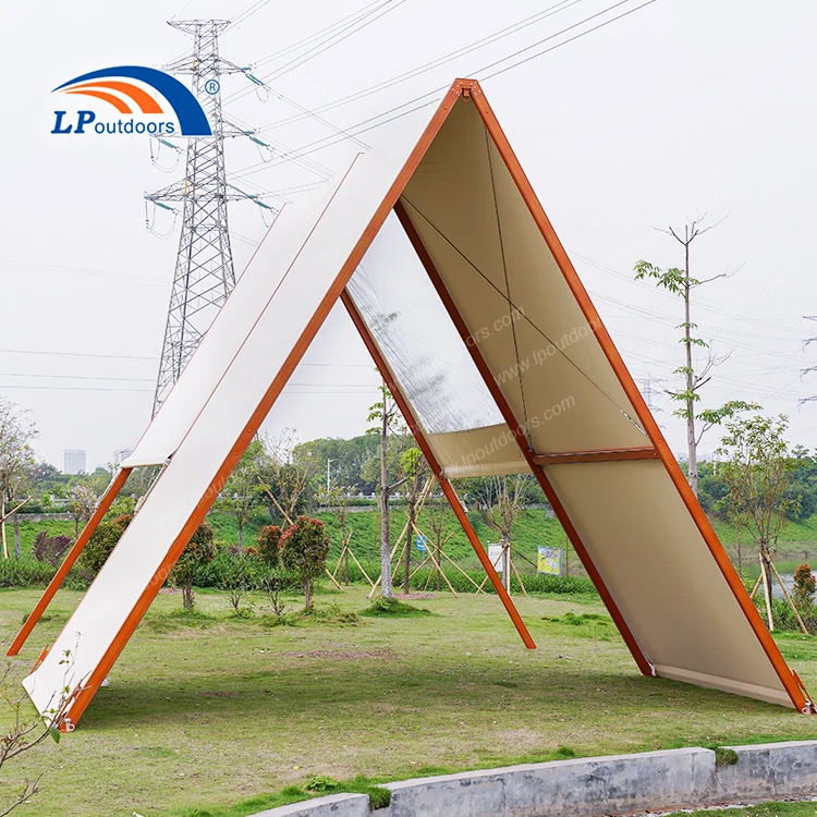 Triangular Outdoor Luxury Aluminum Frame PVC Camping Cover Glamping Tent