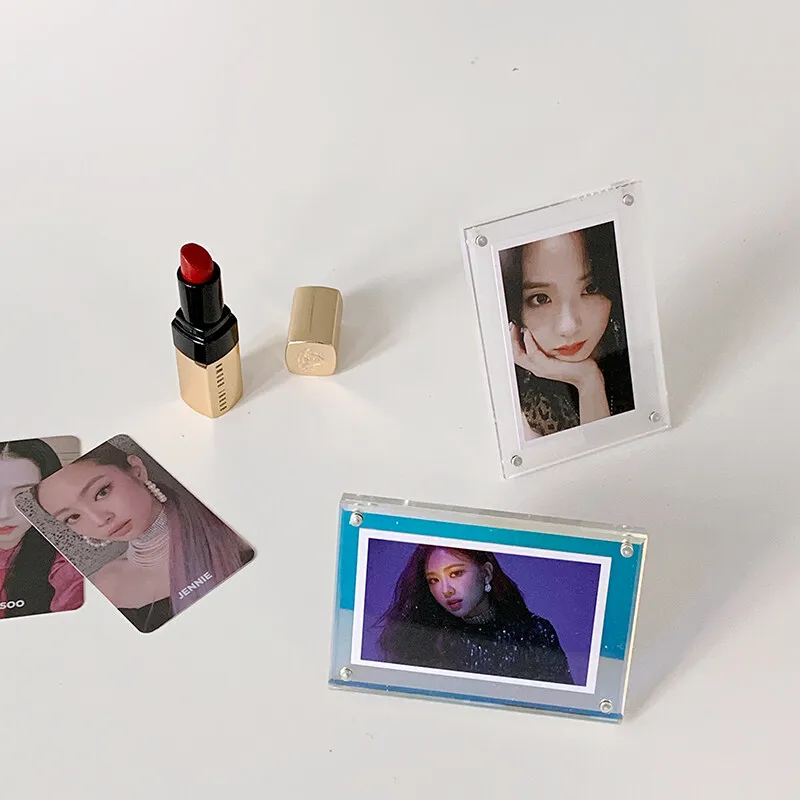 Wholesale Modern 4x6 Mini Clear Acrylic Photo Frame For Picture Instax Desktop Display Crystal Lucite Picture Frames Block