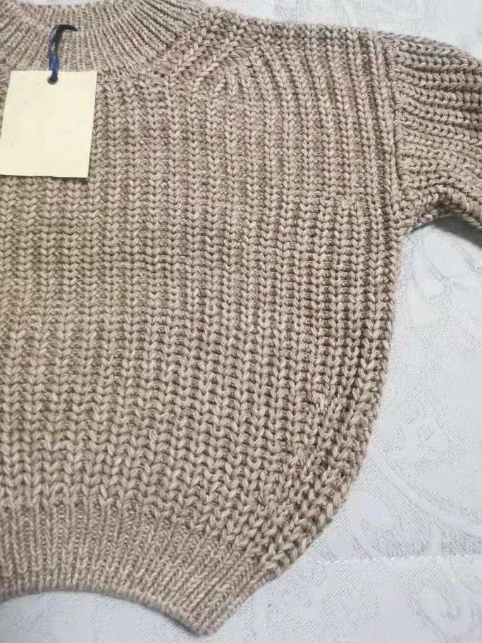 
High quality 100% cotton toddler knitted wear pullover girls winter kids sweaters 