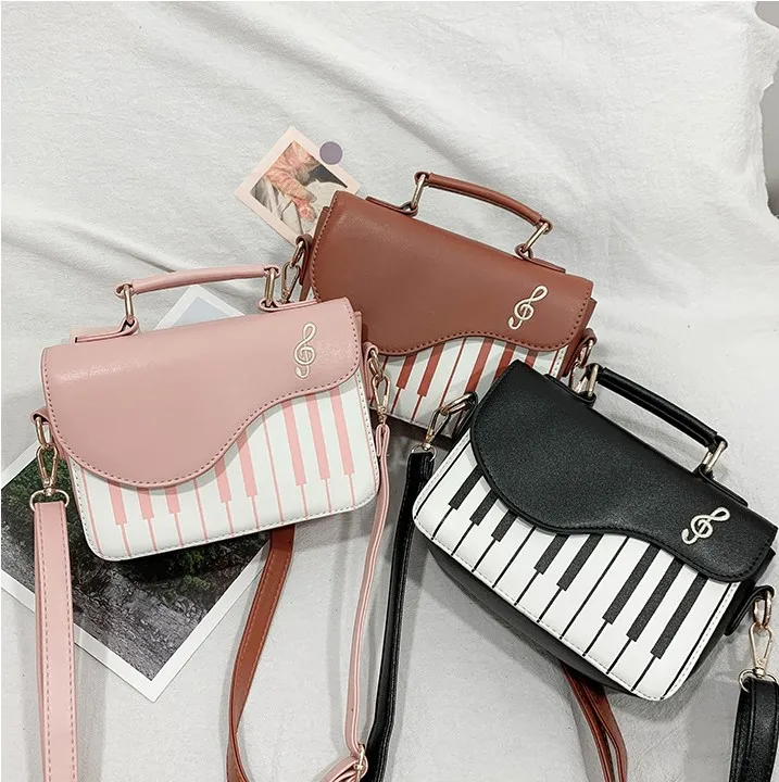 Piano Guitar Music Notes Tote satchel Shoulder hand Bag lady fashion Piano Guitar Music Notes clutch purse and Handbag for Women