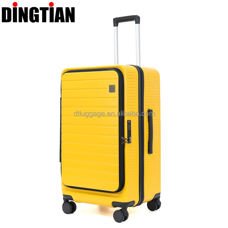 3pcs Unisex Front Open Large Trunk Style Hardside ABS PC Spinner Luggage Set Aluminum Trolley Suitcase TSA Lock Travel Trips