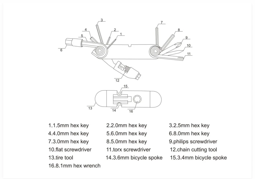 High Quality Portable Pocket Bicycle Tool Multi-function Mini Bike Repair