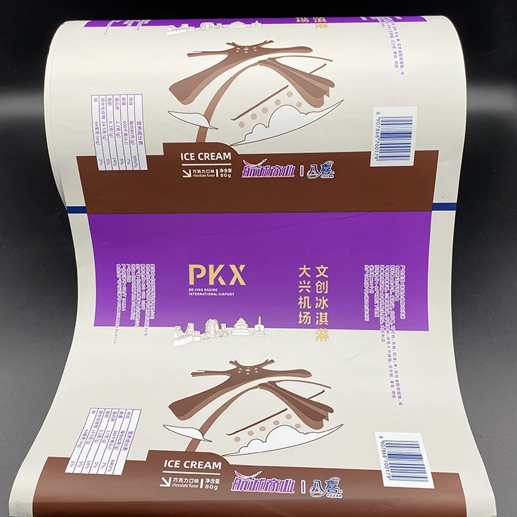Flow Wrap Packaging Material Spice Metallized Sachet Packaging Film Roll for popsicle ice cream