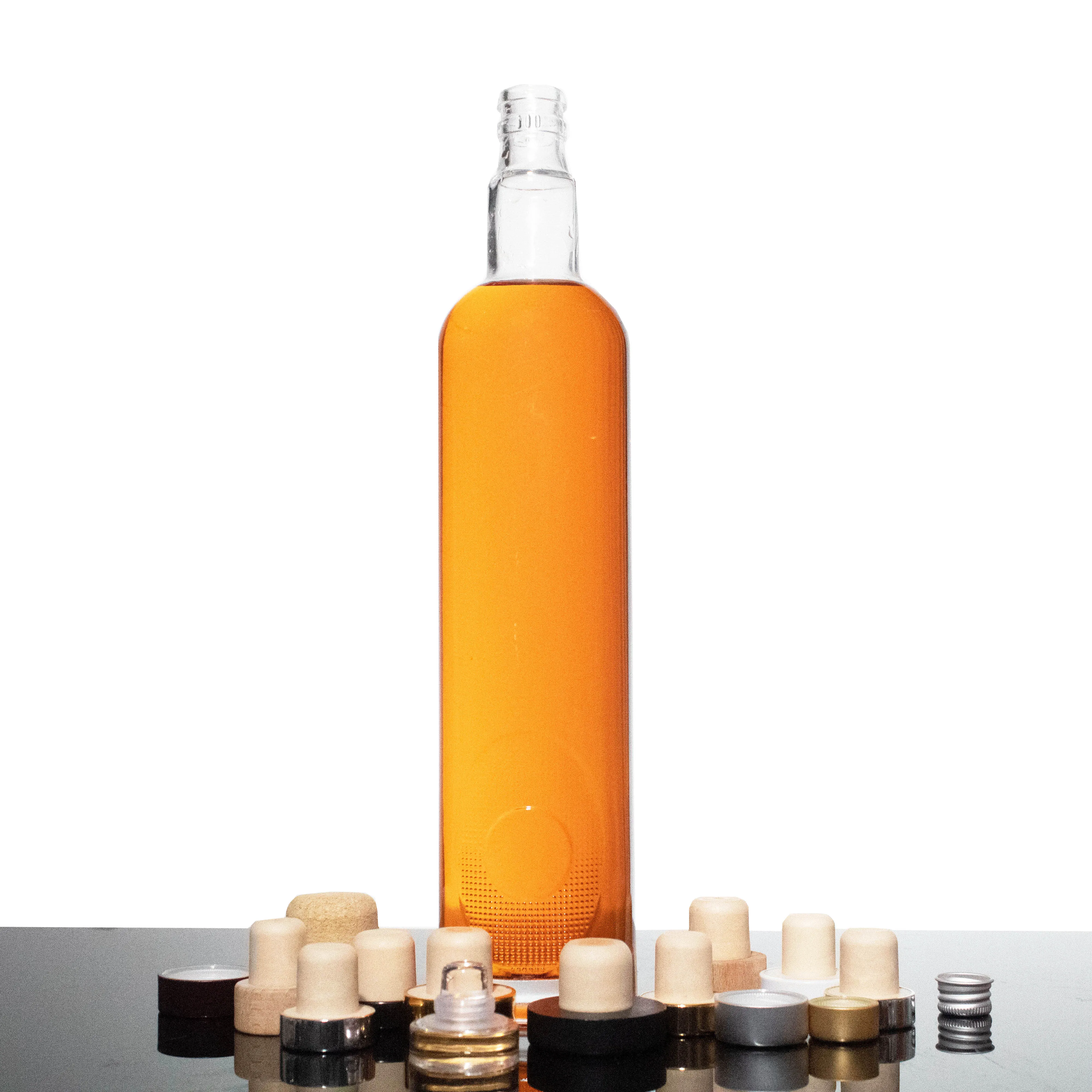 Tall 750 ml liquor custom white glass empty clear glass bottles empty vodka bottle for alcohol