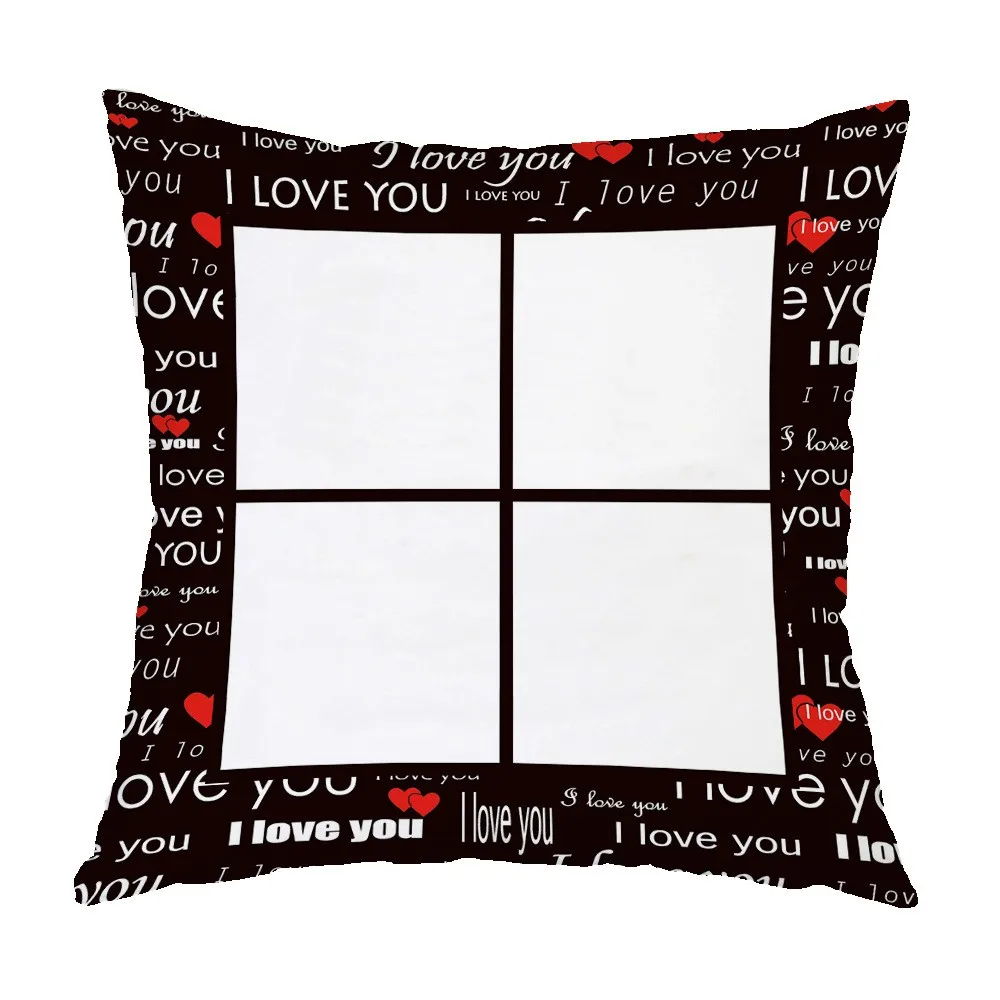 Valentine sublimation pillow case custom photo heart blank pillow cases