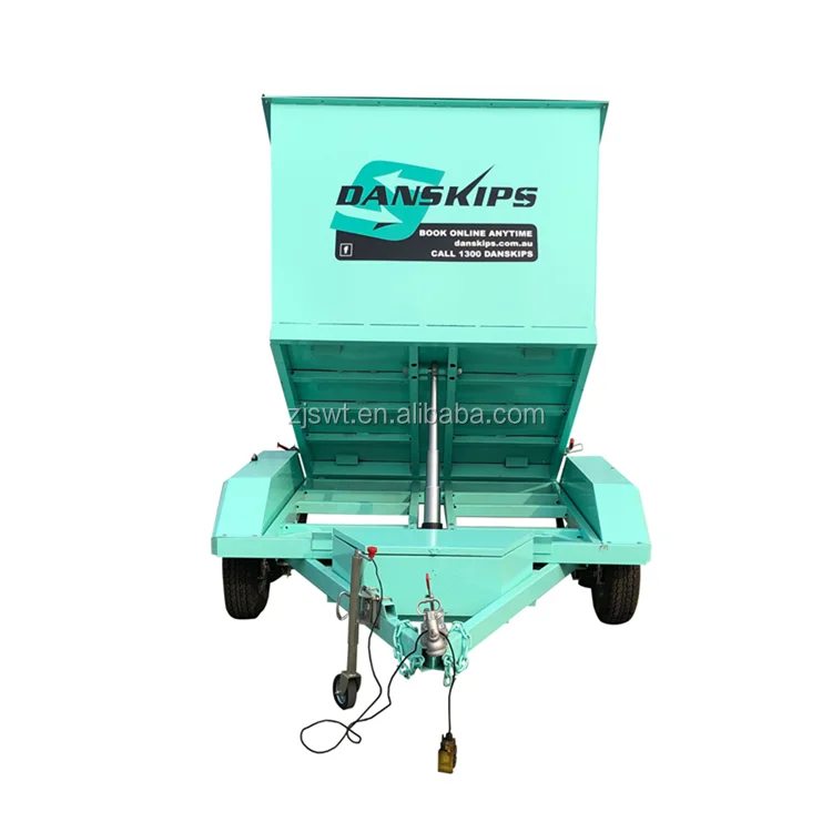 Sell well 3/4/5/6/9 cubic metre powder coating mobile skip bin trailer for clear rubbish