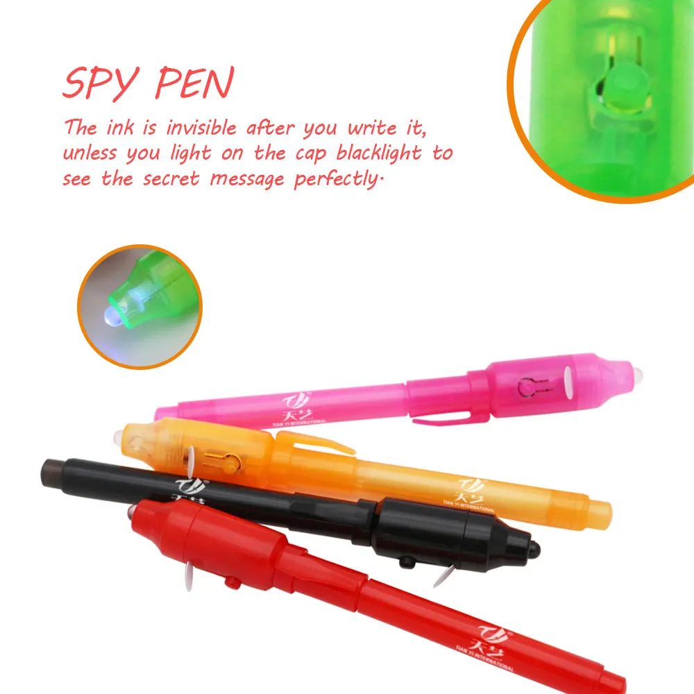 Invisible Disappearing Ink Pen Marker Secret Message Writer with UV Light Fun Activity for Kids Party Favors Ideas Gifts