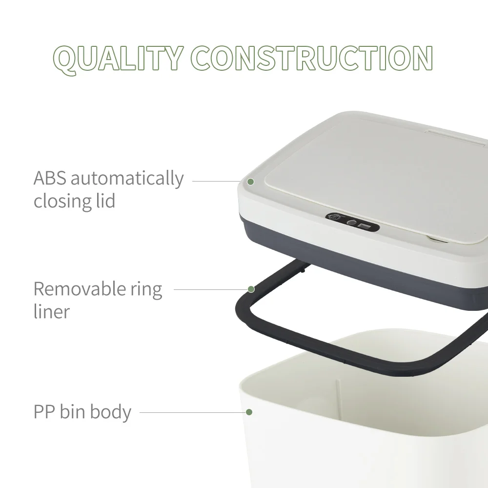 Custom Logo Indoor 12L Standing Sensor Open Waste Bins Popular Smart Trash Can