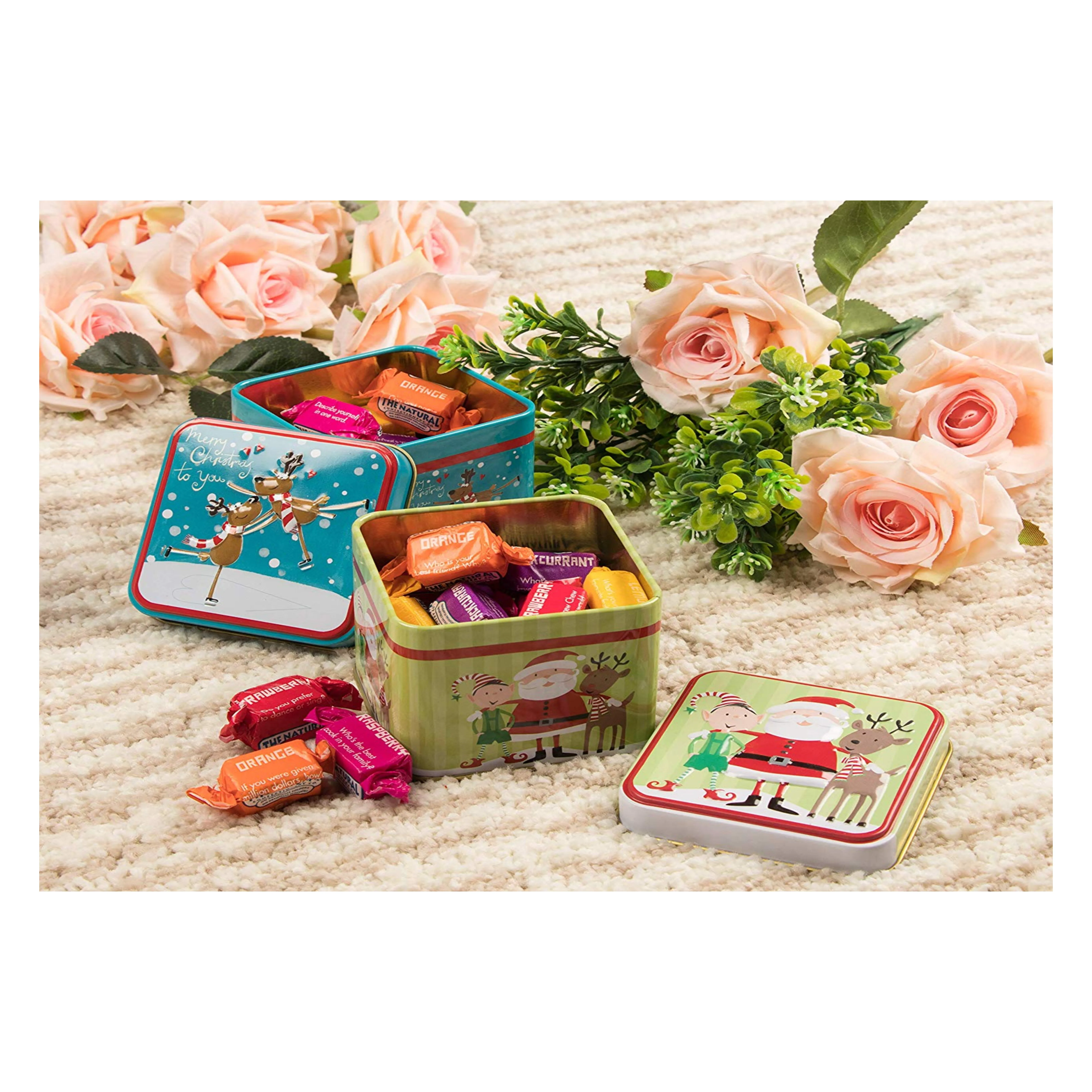 Metal Can Aluminum Jars Square Cookie Candy Storage Containers with Lids for Confectioneries Christmas Tin Gift Box