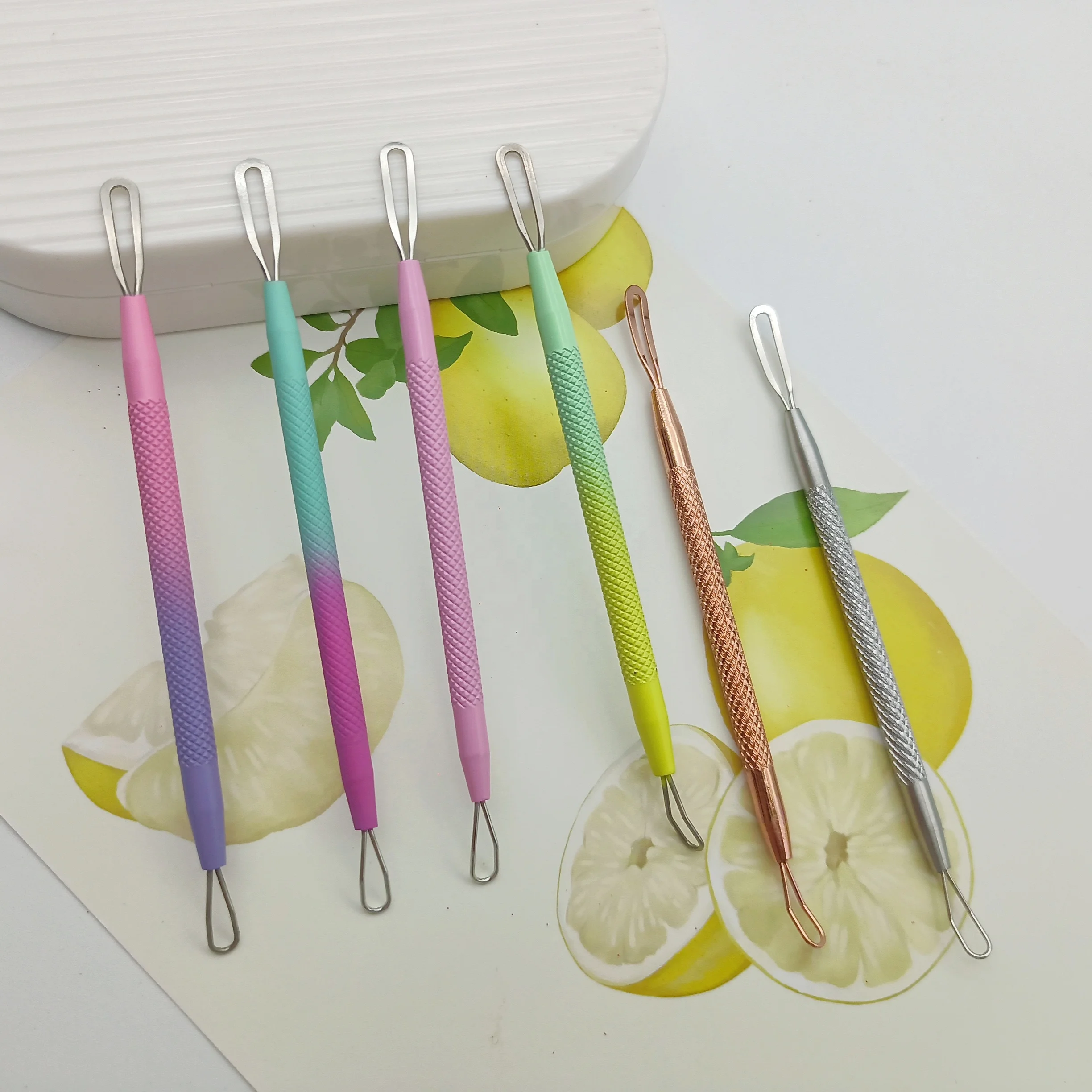 Нержавеющая сталь двойная головка для удаления порошка акне игла прыщей и костюм ухода за лицом лечение