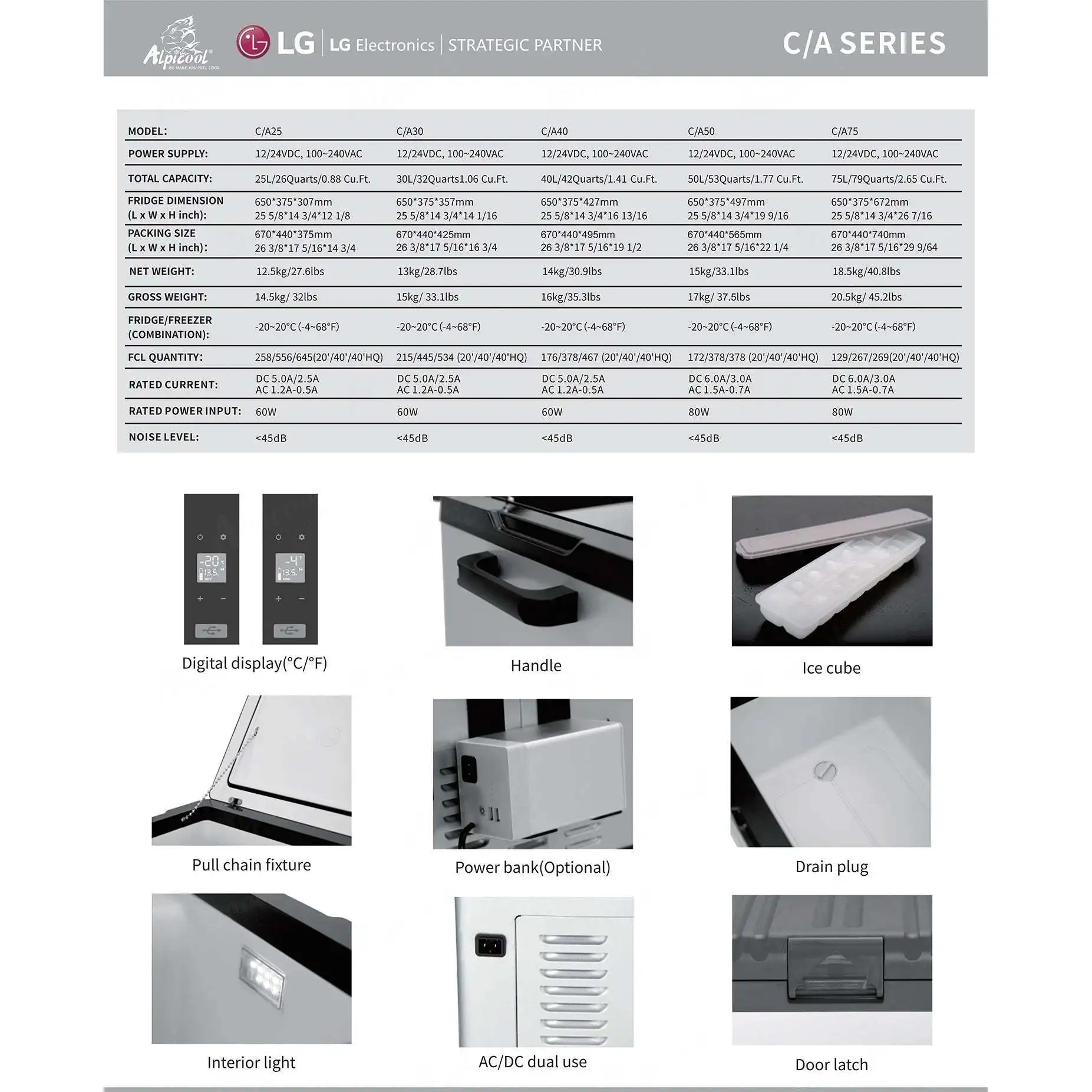 Best price 55L 12v 24v car refrigerator with digital display fridge deep freezer refrigerator for Hotel Car RV Outdoor Household