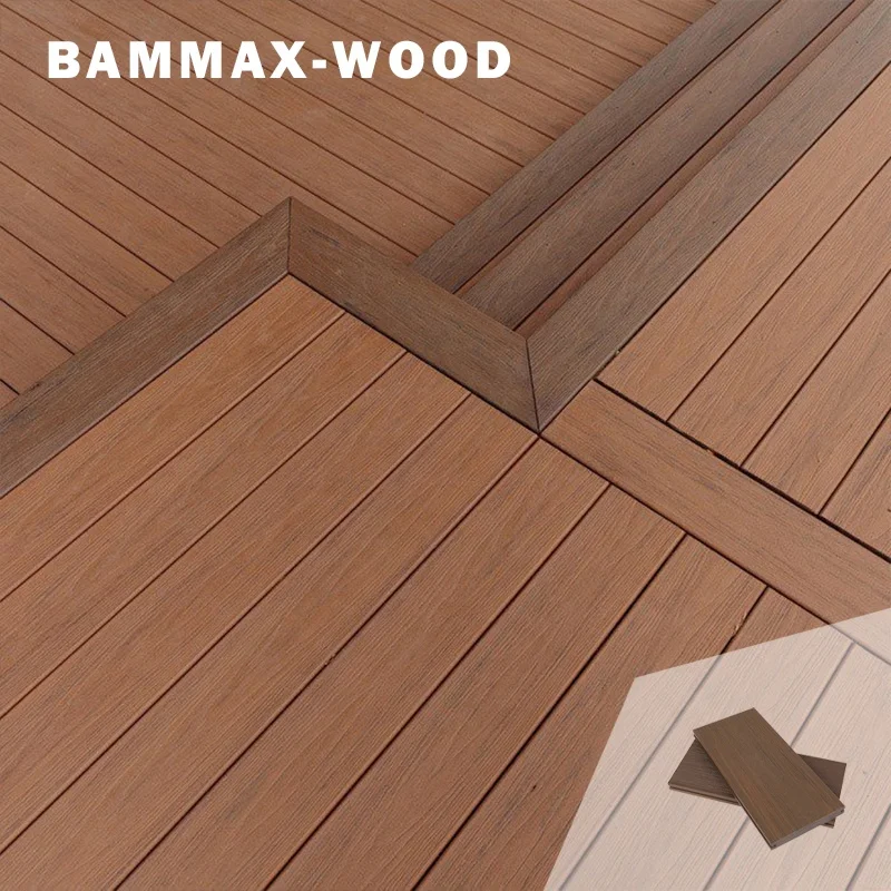 Deep Embossed Wood Plastic Board Composite Decking Easy-clean Decking Plank Crack-Resistant Outdoor WPC Floor