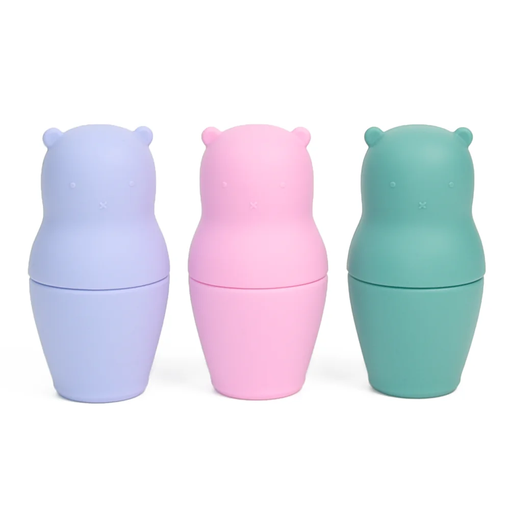 100% Food Grade Silicone Russian Doll Stacking Toys Russian Cute Bear Matryoshka