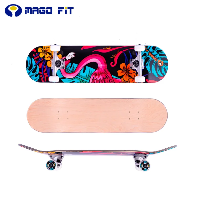 High Quality Complete Standard Skate Board Custom design Canadian Maple Long board Double Rocker