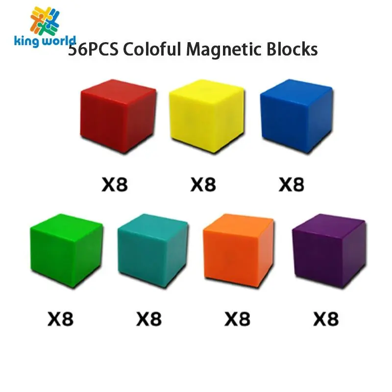 2024 New Arrival 56pcs DIY Cube Brick Magnetic Blocks Educational Toys Magnet Toy