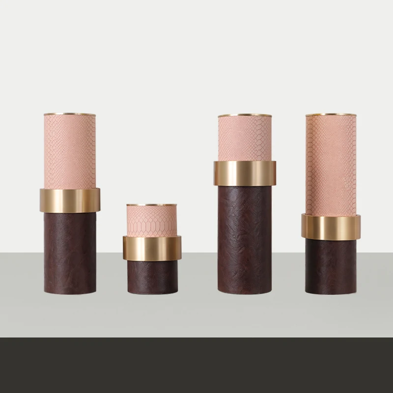 Hot Selling Home Kitchen Office Decorative Vase Home Decor leather Flower Vases