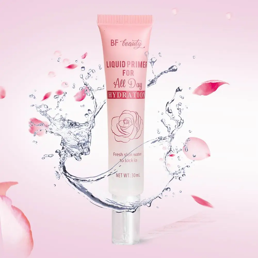 Cosmetics OEM Manufacturer 30ml Tube Pack Ali Day Hydration Rose Oil Makeup Primer Private Label Liquid Clear Makeup Primer