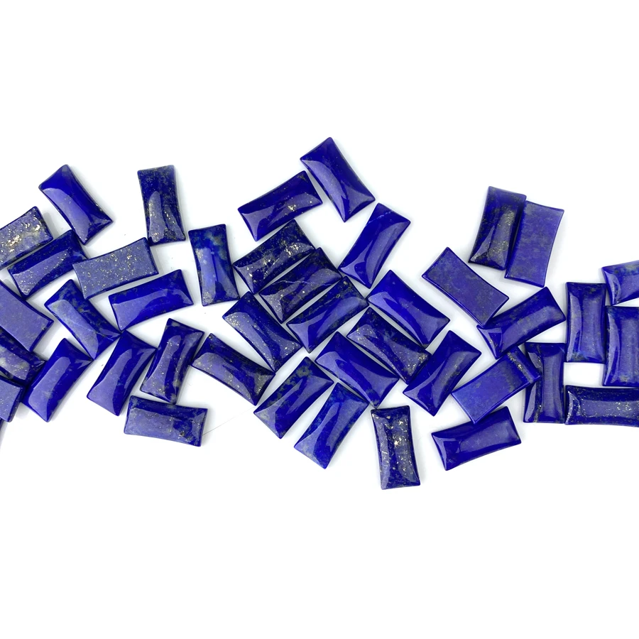 Natural Lapis Lazuli Gems Custom Cut Size Shape Wholesale High Quality Rectangle Loose Cabochon Gemstone Lapis Lazuli