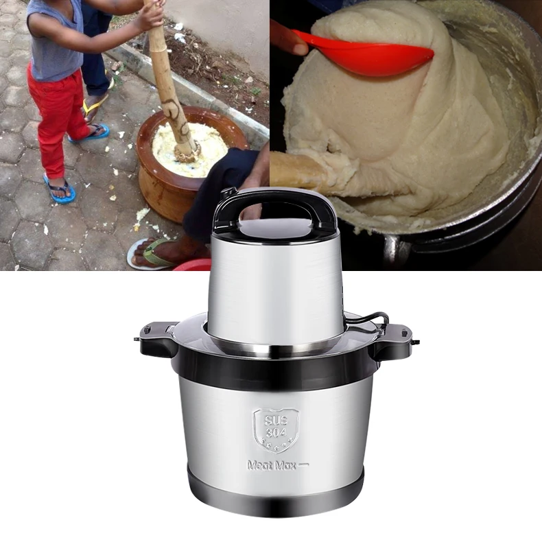 Быстрая доставка из нержавеющей стали 6L емкость электрическая мясорубка кухонный комбайн FuFu машина Pounder