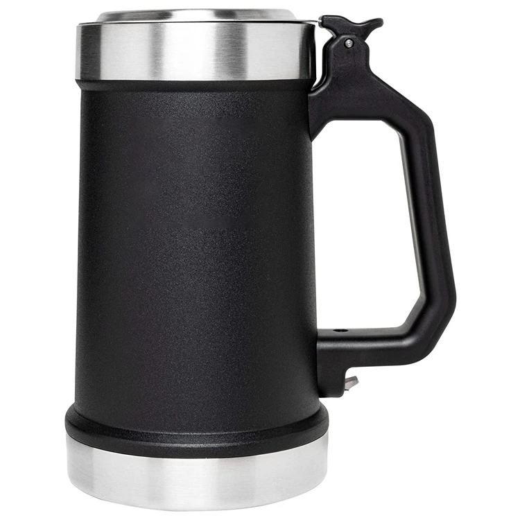 PURPLESEVEN 24oz Copo Termico Double Wall Vacuum Insulated Stainless Steel Big Grip Mugs Classic Bottle Opener Beer Stein Mug
