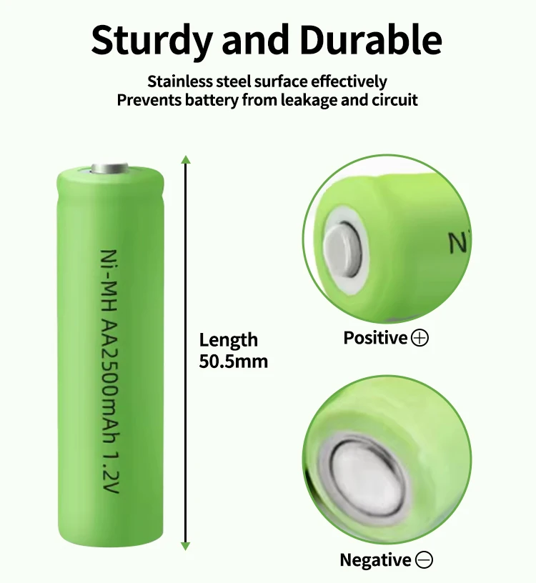 Jieyo 1.2v NIMH Battery AA Size 2500mah 2600mah NI-MH Rechargeable Batteries Cell Customized Nickel Metal For Toy
