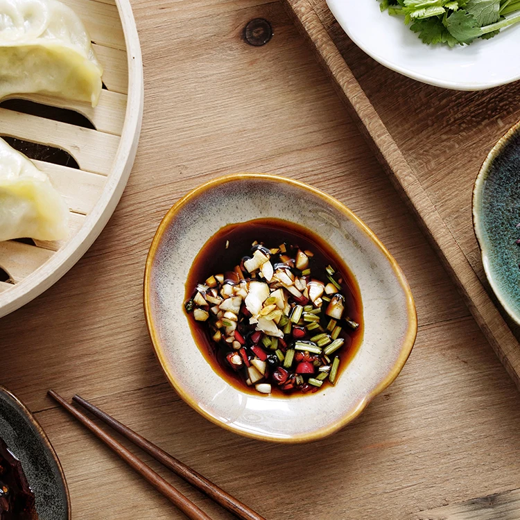 Rustic Ceramic Dipping Bowl Set Multi Color Dip Bowls Porcelain Small Handle Bowls For Sauce Dipping Condiment Side Dishes