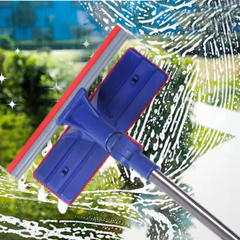 Double Sided Magnetic Glass Window Cleaning Wiper Kitchen Bathroom Telescopic Rod Glass Wiper