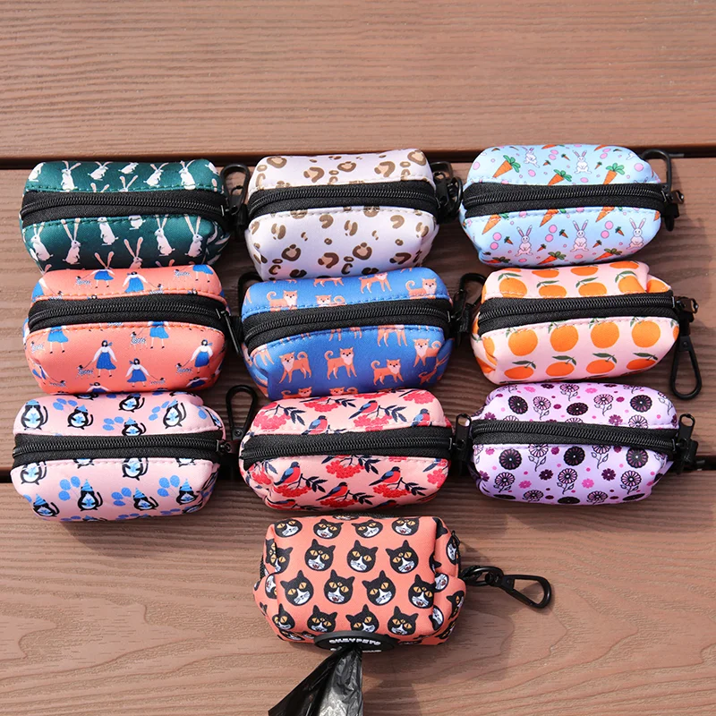 Pet cat poop bags biodegradable dispenser dog walking bag custom logo waste dog poop bags holder