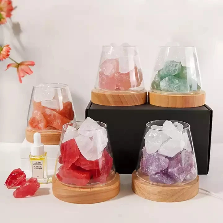Handy gift Aromatherapy crystal incense lamp Aromatherapy essential oil Household indoor flameless lasting fragrance candle