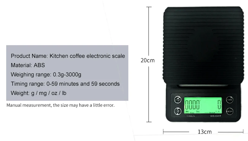KitchenTour Digital Kitchen Scale 0.1g High Precision Coffee Scale, Drip Espresso Scale with Auto Tare and Silicon