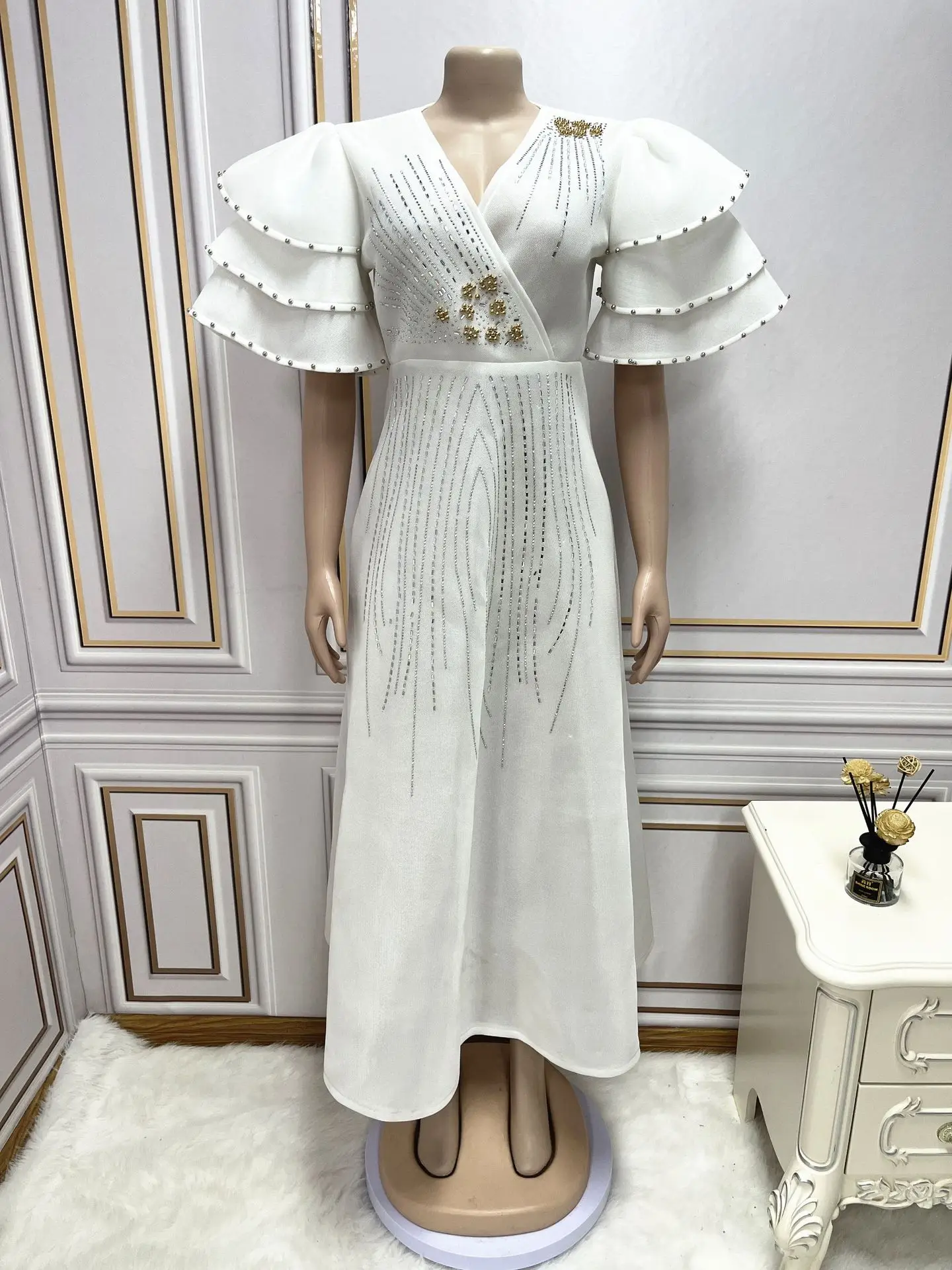 High quality Turkiye evening dress 2023 new popular hot drill large size dress Formal Party dress for women