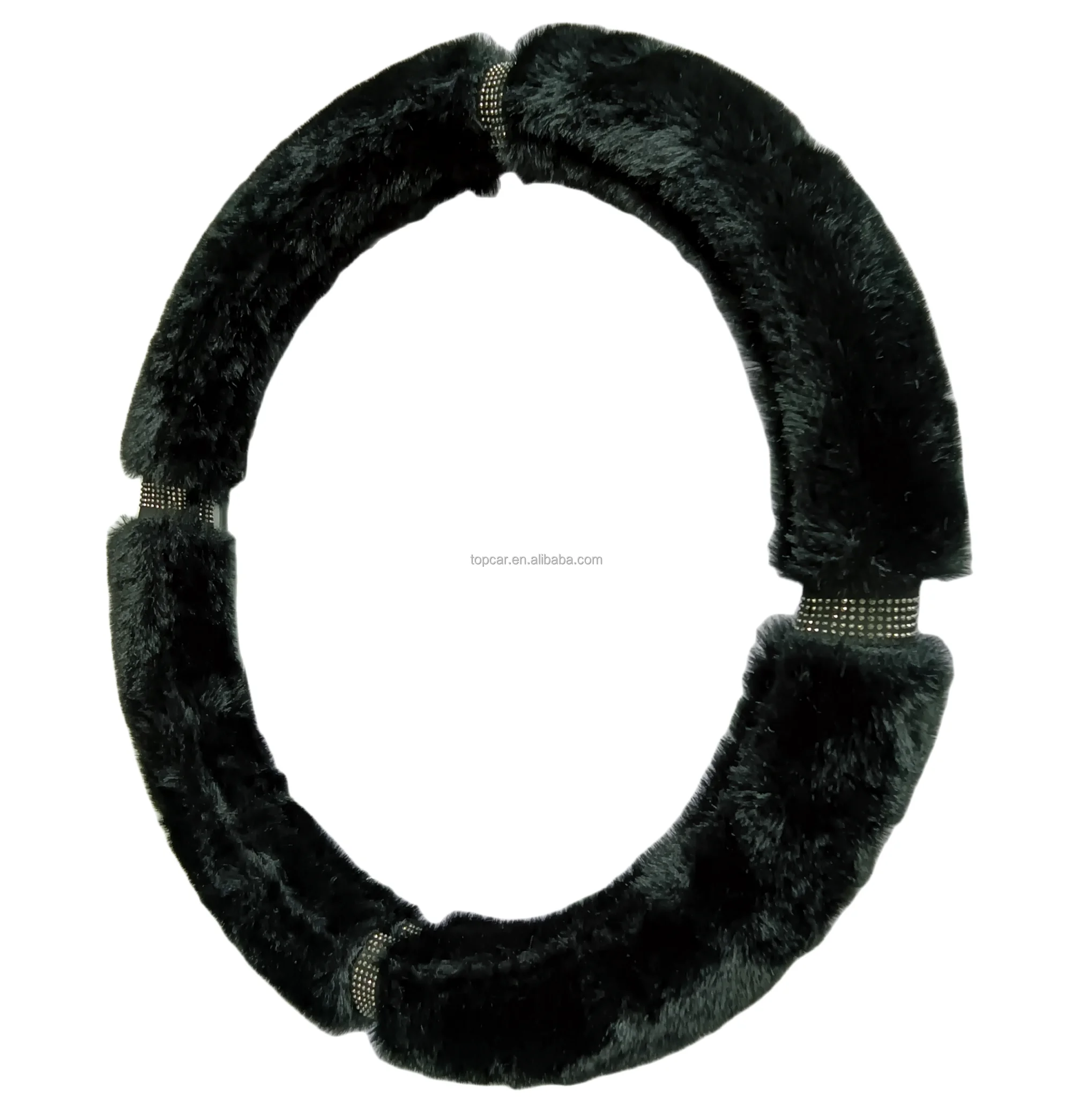 Car Interior Accessories Wheel Protector Plush Material Steering Wheel Cover Universal Fur Diamond For Girls For Winter