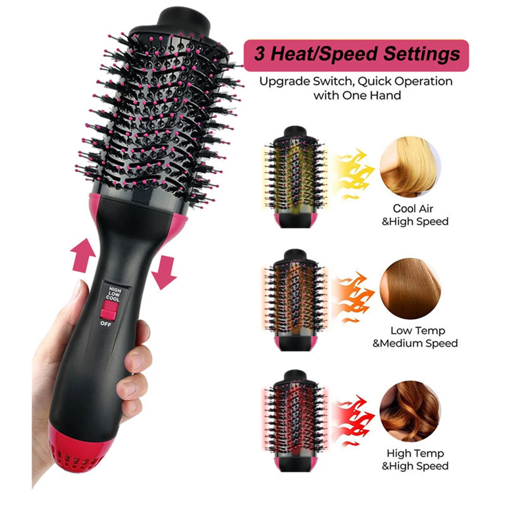 2024 New Professional Detachable Interchangeable Styler Electric hair brushes Hot Air Brush comb 1 Step Hair Dryer Brush set