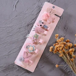 6pcs/set baby girls cartoon cute princess hair pins bb clips accessories wholesale