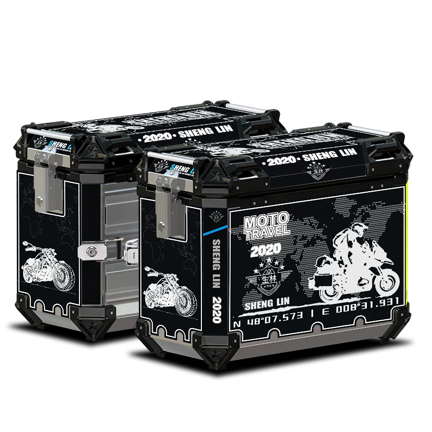 great quality SHENGLIN alloy motorcycle 45 liters rear X5 side canopy tail box manufacturer