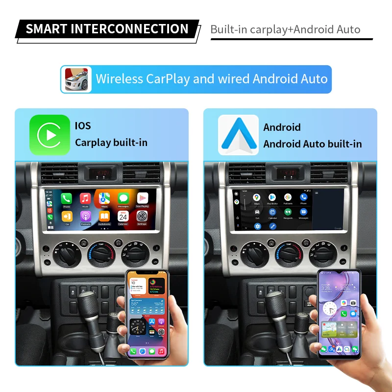 KD-1244 Android Car Radio 12.3 Inch IPS Horizontal Screen Car Multimedia Player for Toyota FJ Cruiser 2007-2017