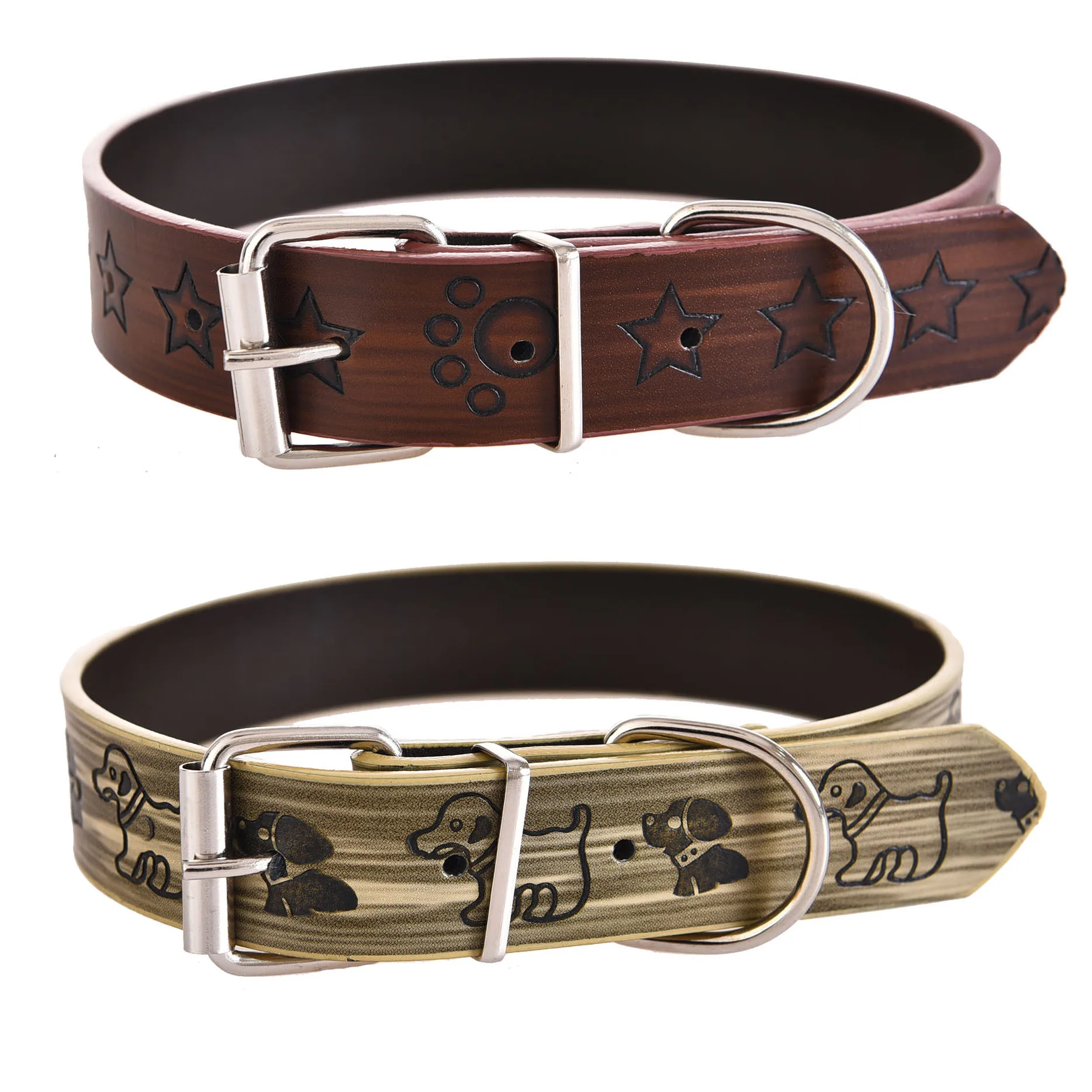 Personalized Designed Adjustable Regular Leather Dog Collar For Cats Puppy Small Medium Dogs