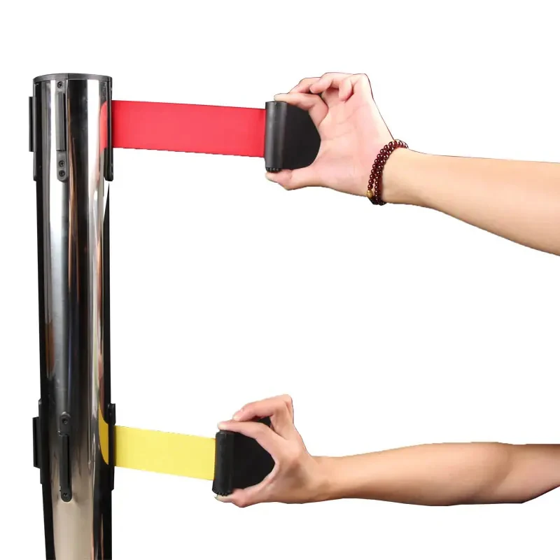 Factory Direct Sales Wholesale Classic Crowd Control 2 double-layer Paint Column Railing Rope Queue Pole Barriers for Parking