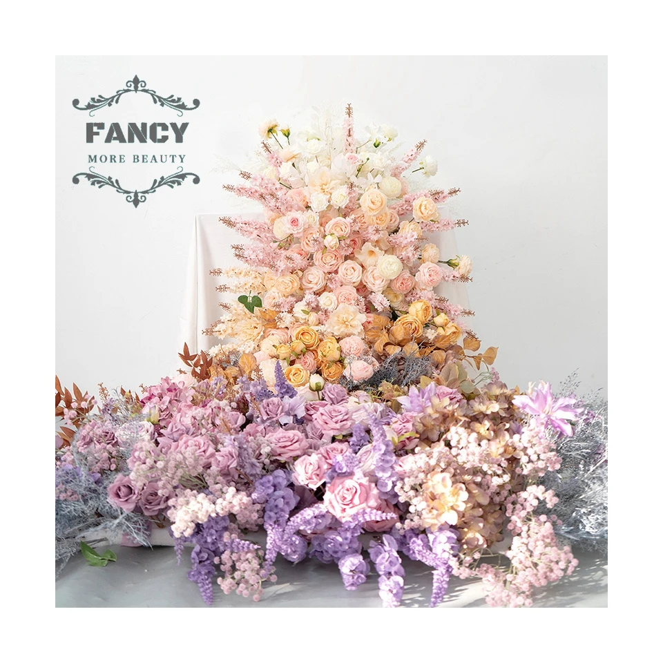 Party Decorative Flowers Table Flower Arrangements for wedding Floral Table Runners