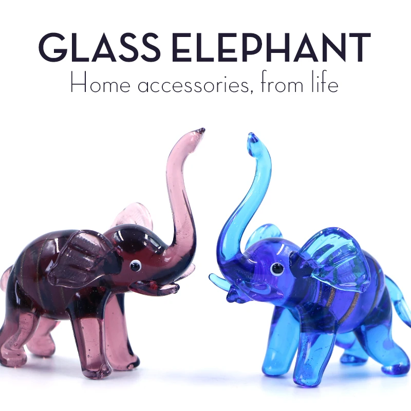 Multicolor Collection Drunk Glass  Large Blue Elephant Statue Decoration Pictures Sculpture