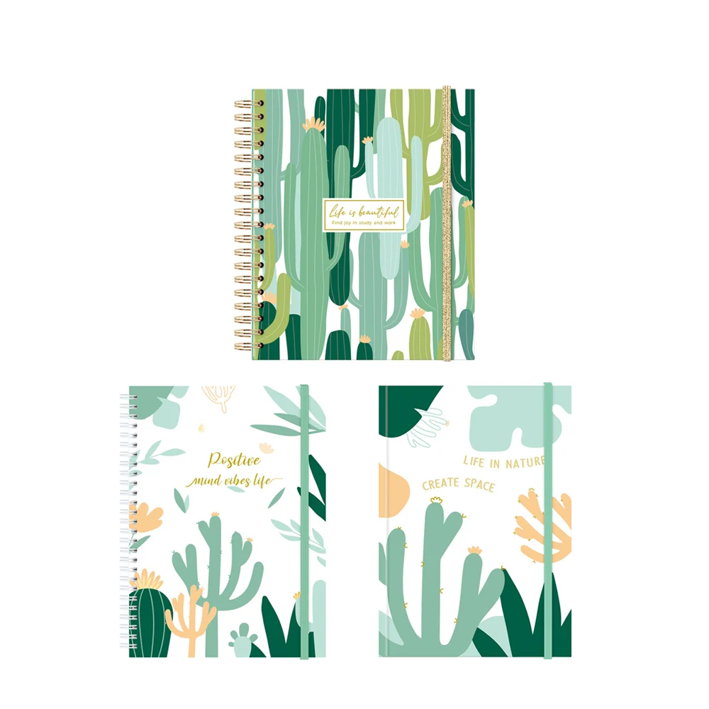 Wire-o binding 148x210mm 157g art paper+1.25mm cardboard soft touch lamination foilstamp Inside Cover  customizable notebooks